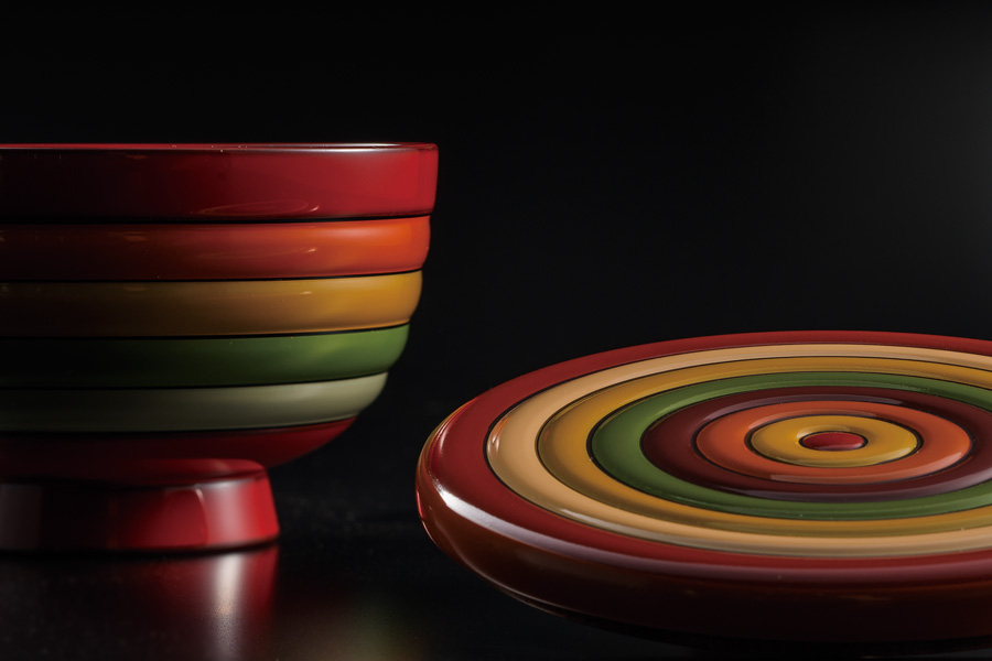 風情ある独楽塗の美しい五段丸重（検輪島塗お重重箱茶道具 風情ある