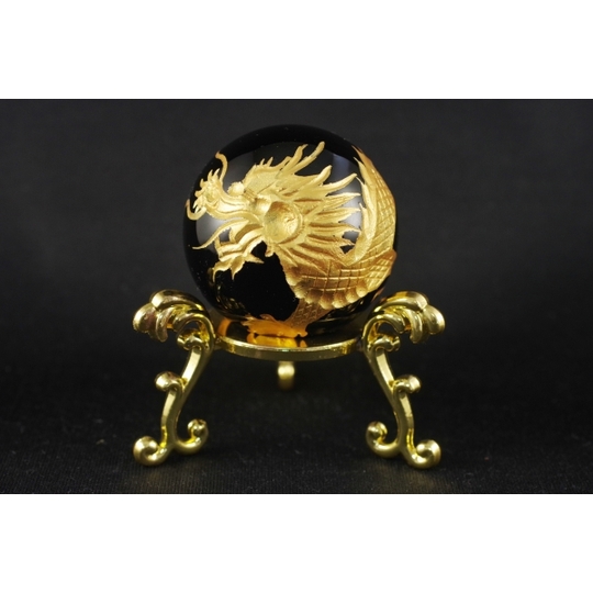 吉祥 龍鳳大宝珠 黒燿石（オブシディアン） 【公式通販】