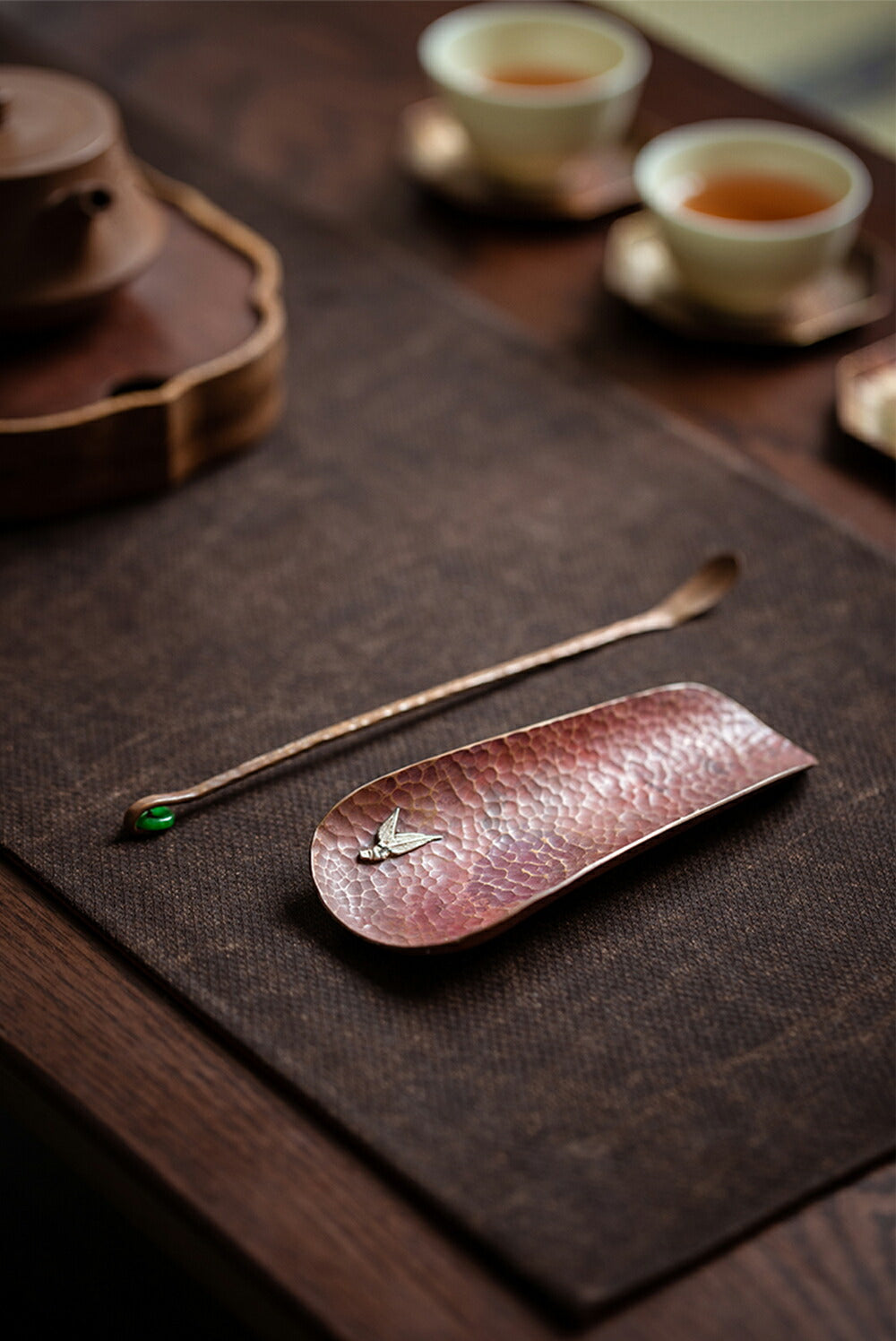 煎茶道具 唐木製 煎茶盆 香盆 火道具 七つ道具 香箸 銀葉挟