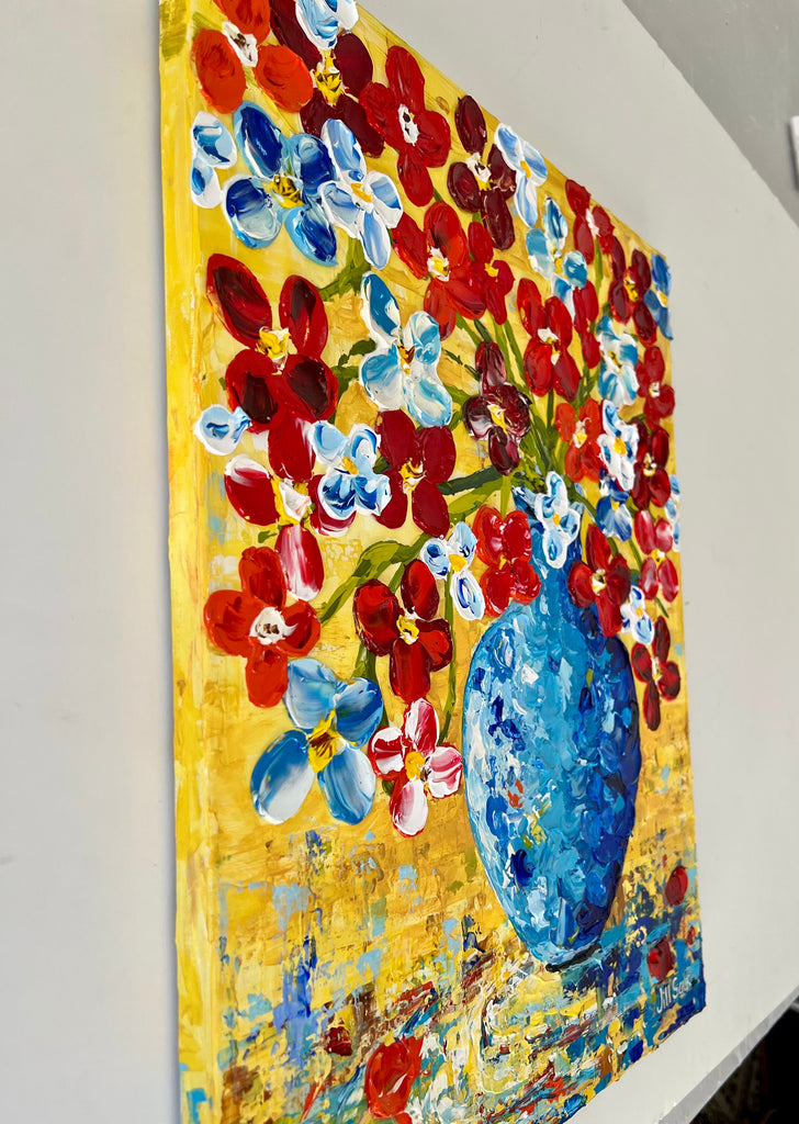 Happy In Blue 20x16 Acrylic – Jill Saur Fine Art