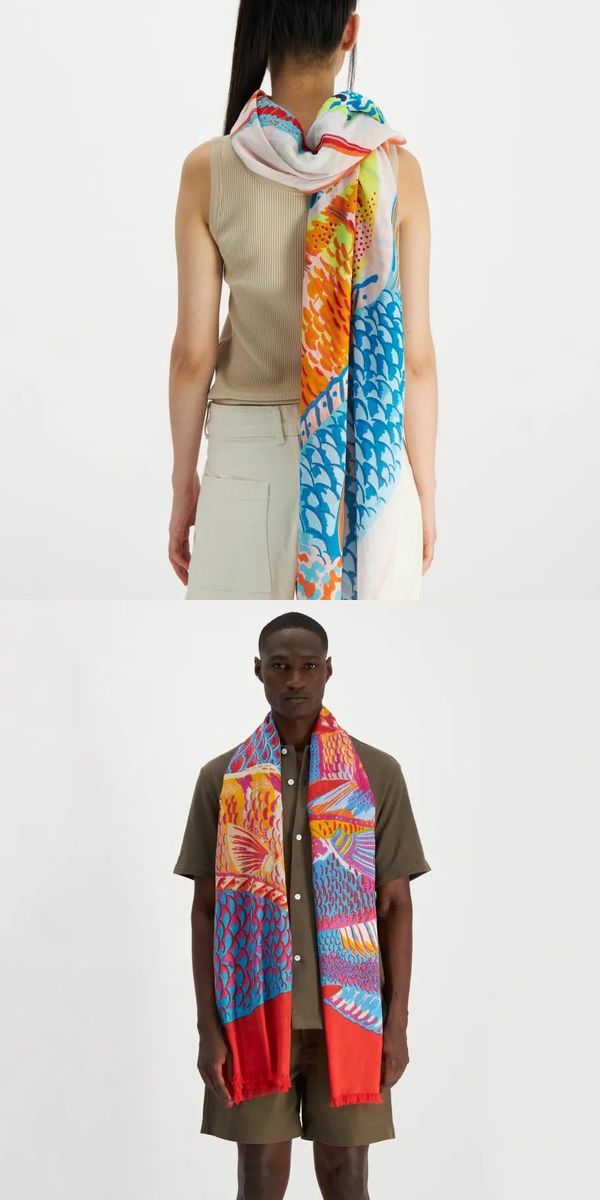 新品INOUI EDITIONS プリント 動物柄マフラー定価定価2.2 イヌイ