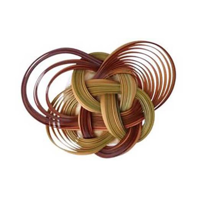 八木澤竹工房・四国産虎竹使用・亀甲盛籠・八木澤正氏作品・未使用品