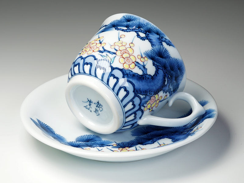 有田焼】コーヒーカップ 染錦吉祥松竹梅図