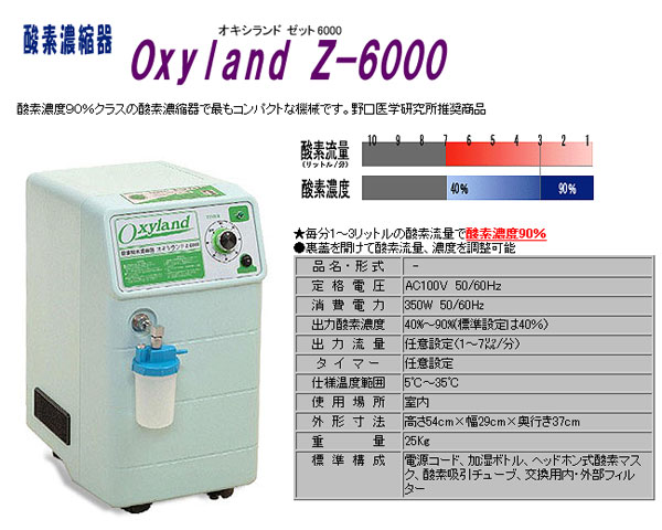 ユニコム酸素濃縮器 オキシランドZ-3000 50/60HZ共用(ヘルツフリー