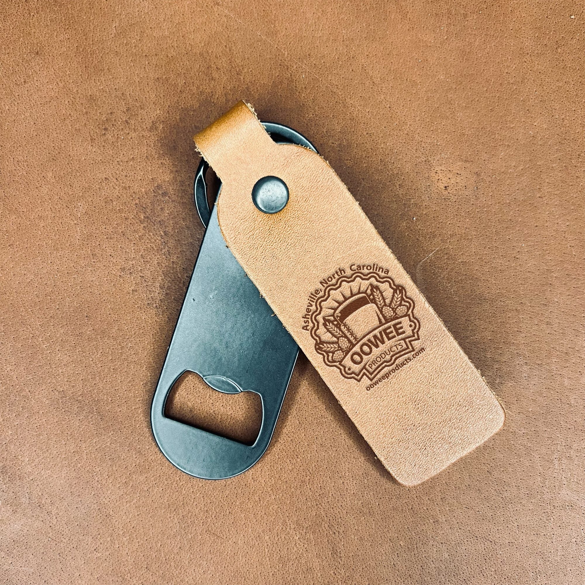 Leather Bottle Opener Keychain - Customizable Made in USA – Oowee