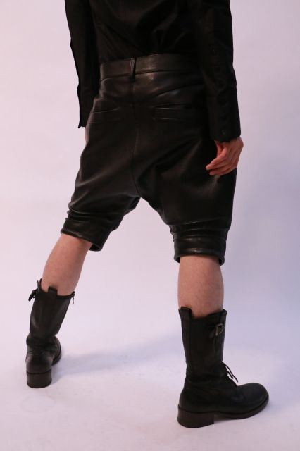 レザーサルエル ハーフパンツ ロックファッション・バイカー