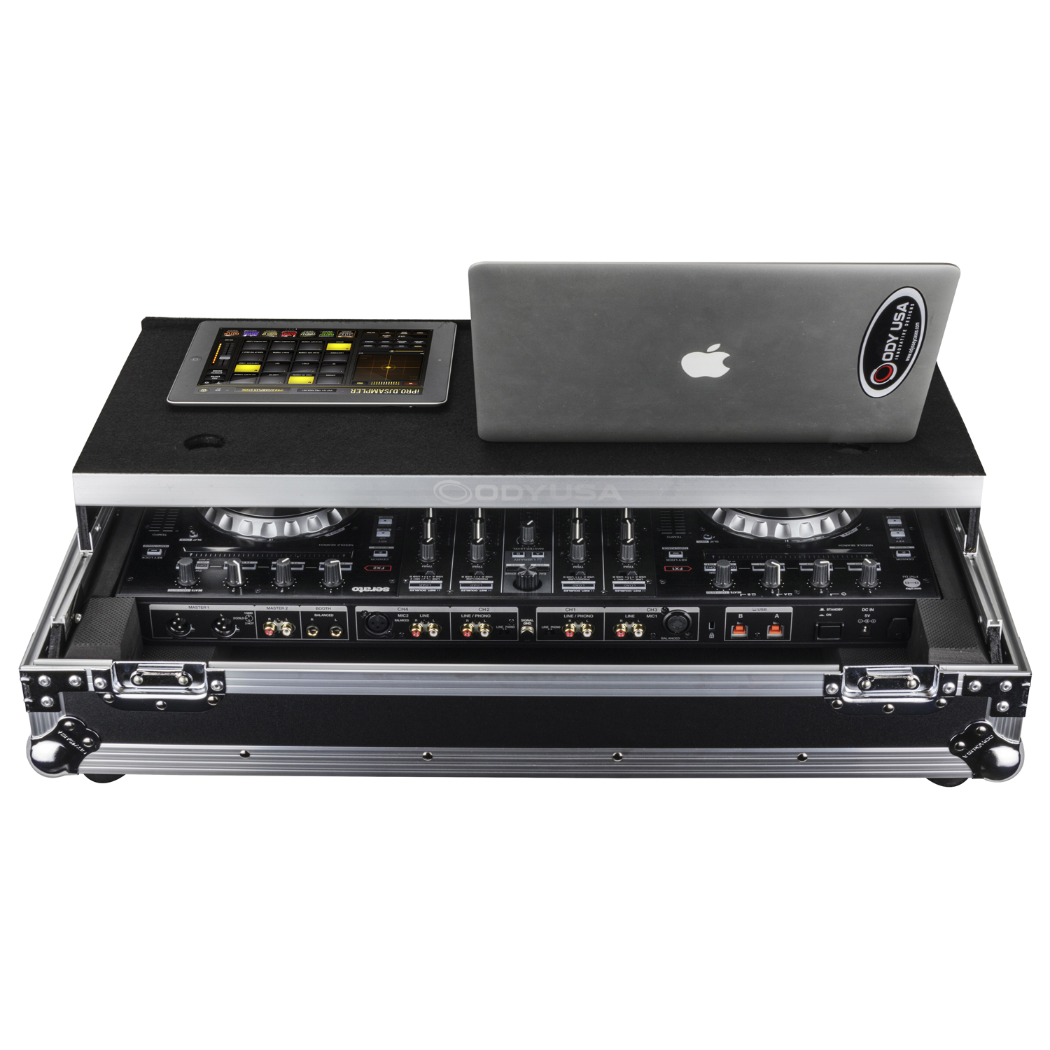 Pioneer DDJ-RX / SX / SX2 / SX3 Flight Case with Bottom 1U Rack