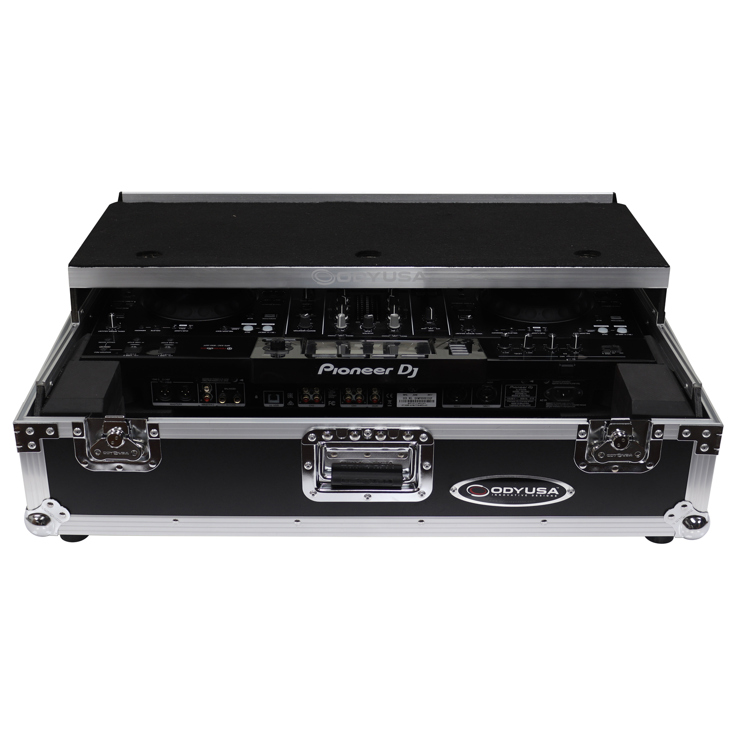 Pioneer XDJ-RX / XDJ-RX2 Flight Case with 2U Rack Space and Glide