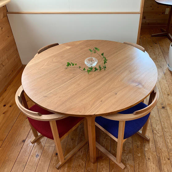 くるみ丸テーブル120Φ（八千代市A様）:千葉の注文家具 オーダー家具