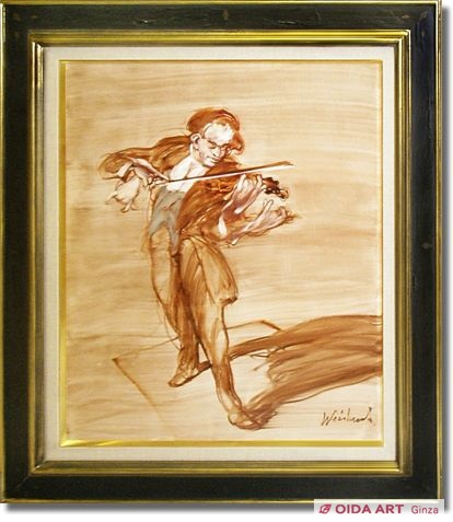 クロードワイズバッシュ リトグラフ サイン入り バイオリン 絵