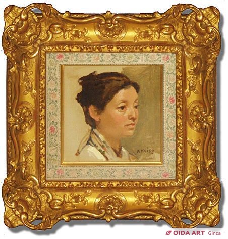 最終値下げ/小磯良平『帽子の女』油彩画 (人物画) 複製画 / F3号/高級