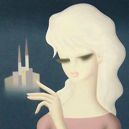 東郷青児 赤い尖塔 | 絵画など美術品の販売と買取 | 東京・銀座 おいだ美術