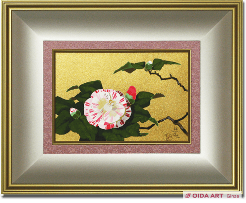 小倉遊亀 絵画 椿 【複製】【美術印刷】【巨匠】【変型特寸】 小倉遊亀