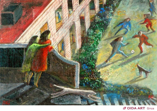 遠藤彰子 遠い日 油絵 新作保証 肉筆 遠藤彰子 遠い日 油絵 新作保証