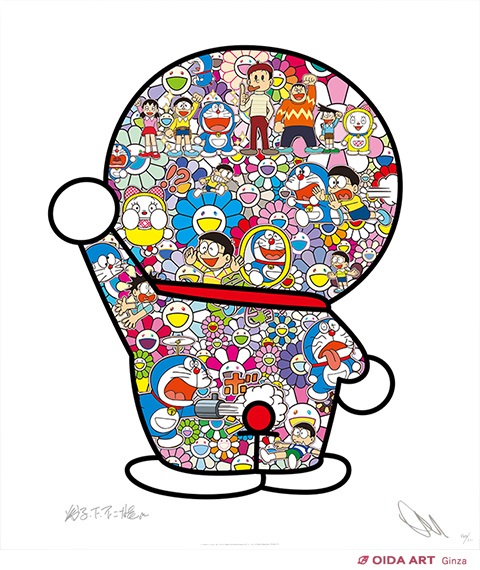 ドラえもん展 村上隆 版画 「藤子・F・不二夫先生とタイムマシンで何処