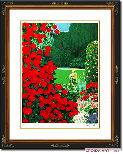 ピエール.カシニョール リトグラフ 赤い木立 102/150 サイン入り