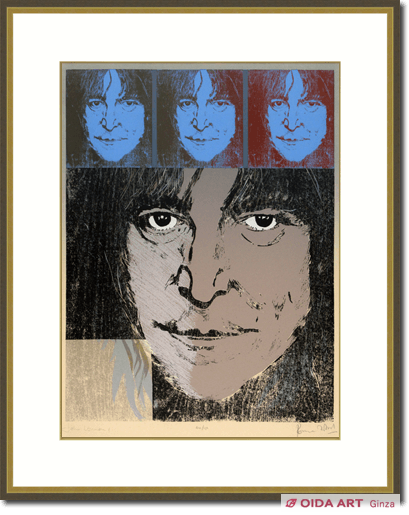 ジョンレノン オノヨーコ 人物画 イラスト 白磁板 フレームスタンド