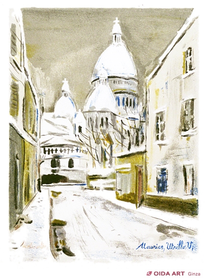 モーリス・ユトリロ リトグラフ モンマルトルのサクレクール 版画