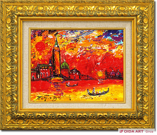 真作保証鈴木マサハル「フィレンツェ」油彩サムホール⁄厚塗り人気作家