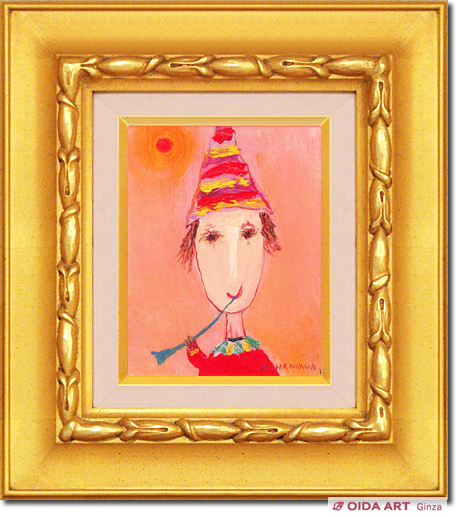 塙賢三 油彩画 「街の道化（祝福）」 F6 塙賢三 油彩画 「街の道化