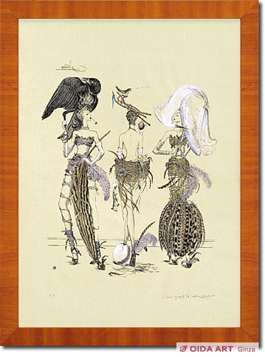 金子國義 リトグラフ 47/50 額装済 現代アート 金子國義 リトグラフ 47/50