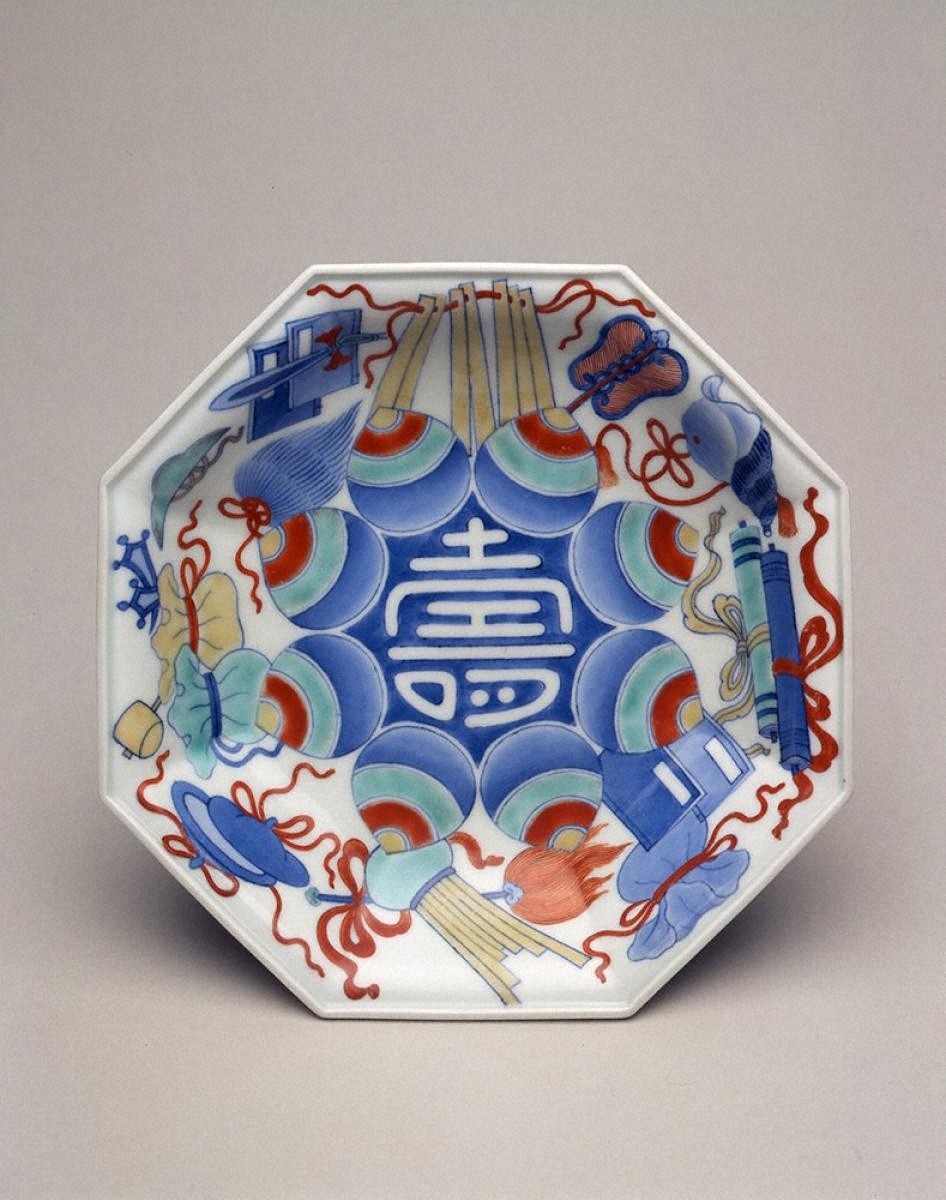 色絵宝尽文八角皿｜展示中の日本・東洋のやきもの｜コレクション｜岡田