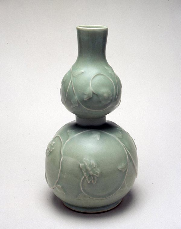中国宜興青磁浮き彫瓢箪花瓶 中国宜興青磁浮き彫瓢箪花瓶 Yahoo