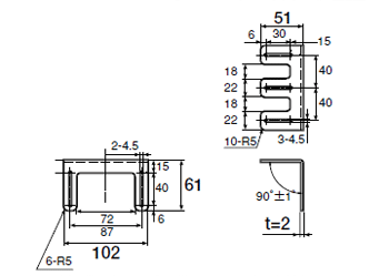 外形寸法図 : オールインワン画像センサ エッジ判別タイプ - CVS3-RA