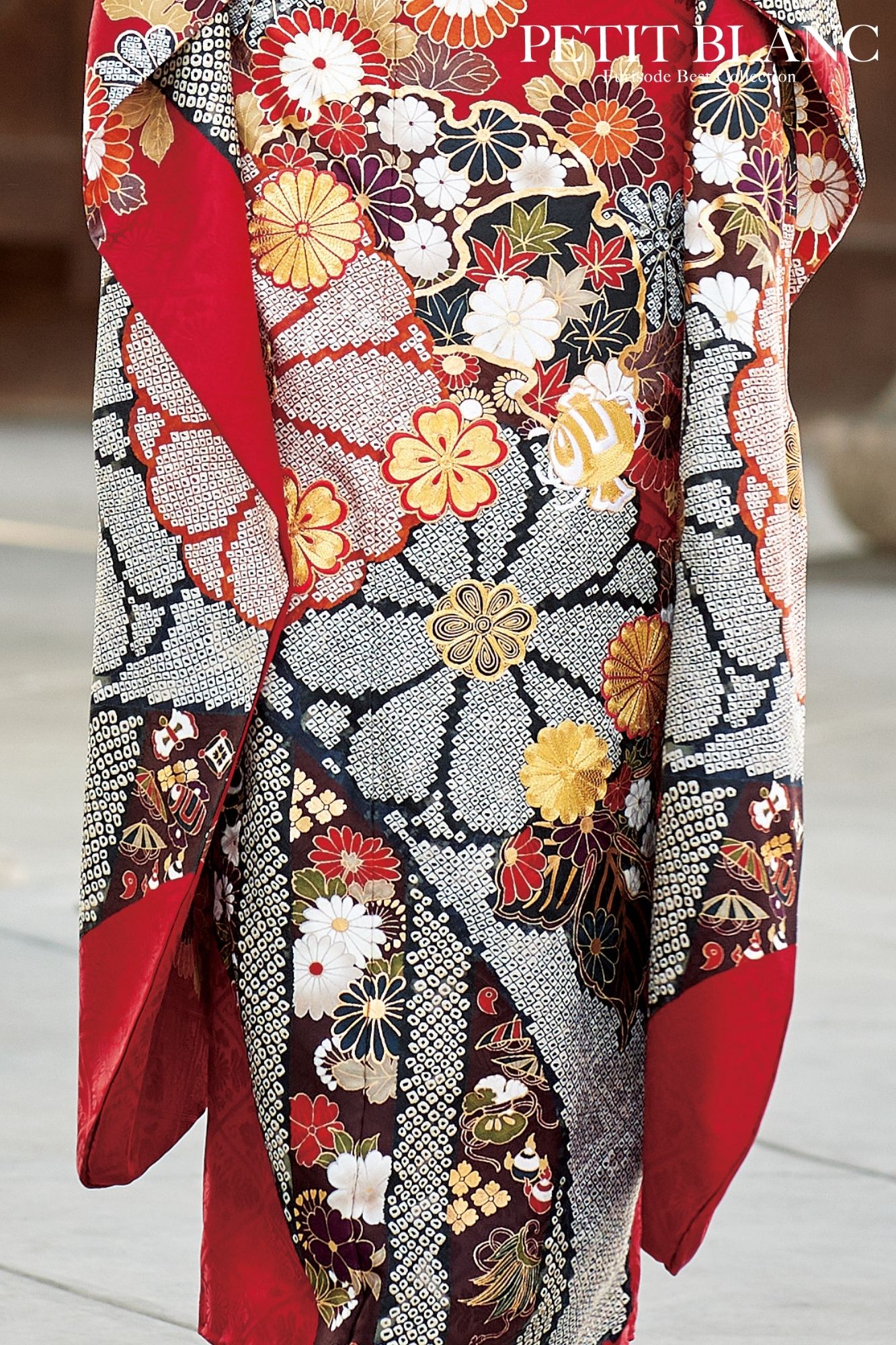 振袖 赤系 熨斗柄 絞り模様 金駒刺繍 銀通し 豪華 No.325 【公式通販】