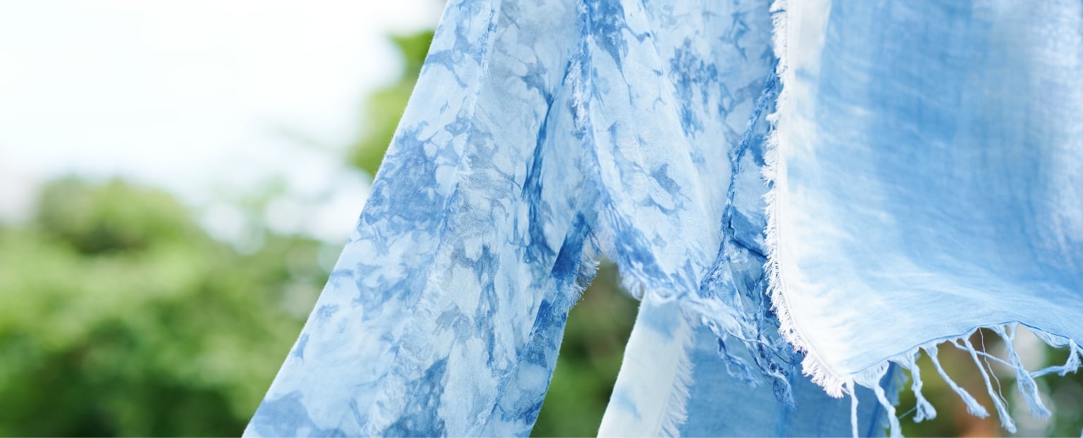 徳島 本藍染ストール 藍生葉染ストール | 今治タオルの企画・製造