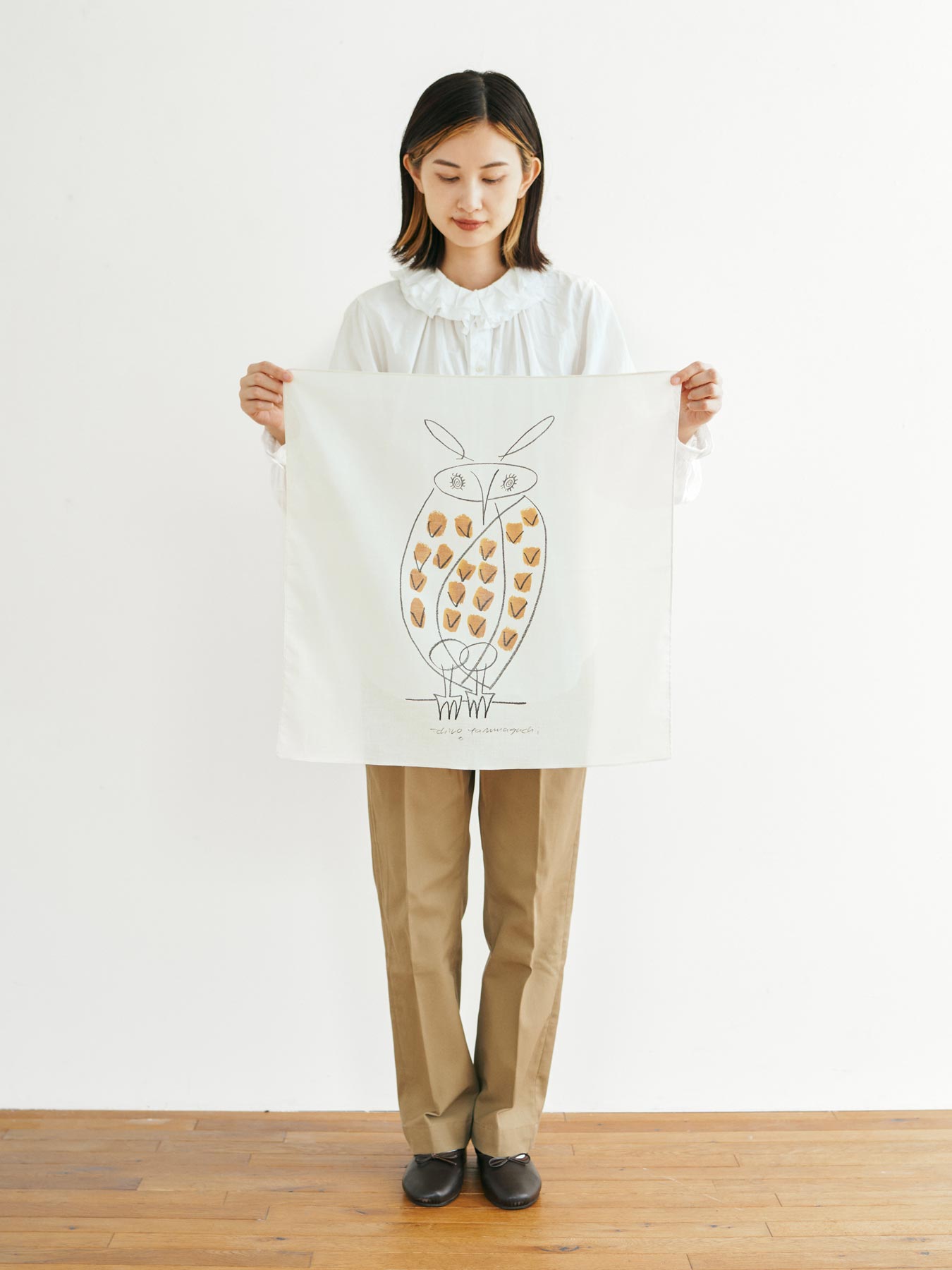 山口一郎 ハンカチ／フクロウ｜ハンカチ・靴下｜オルネ ド フォイユ