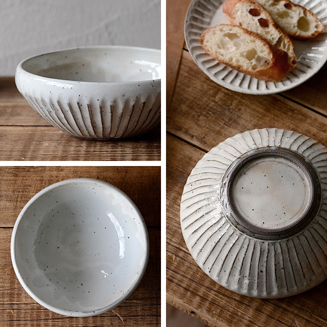 粉引削ぎ目 盛り鉢 ナチュラルインテリア 生活雑貨の通信販売