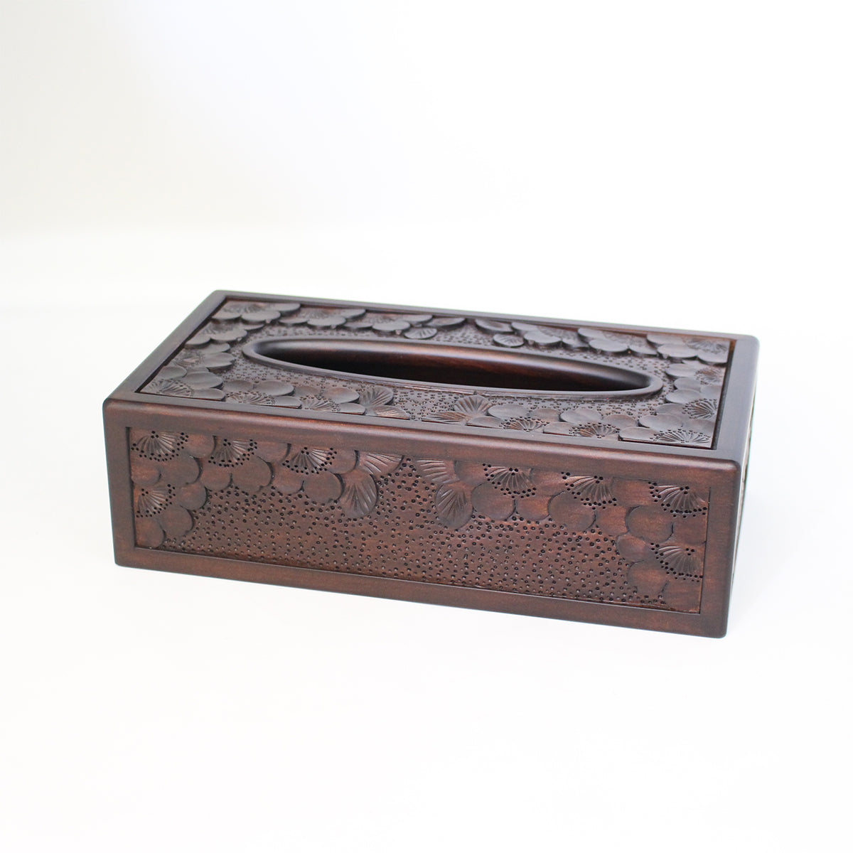 長野発】一彫堂/軽井沢彫りティッシュケース/桜/伝統工芸品/手彫/古