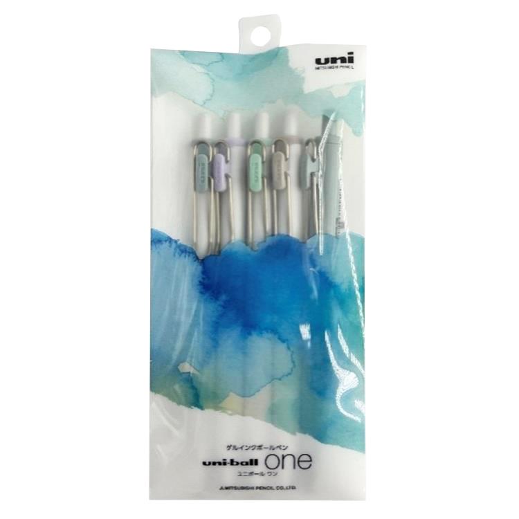 ユニボールワン ボールペン 0.5mm ゲルインク 5色アソートセット