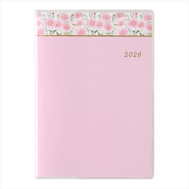 2026年1月始まり手帳 月間 A6 ペイジェム アイダにメモ ピンク