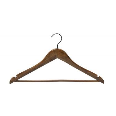 木製ハンガー バー付 3本セット アンティークブラウン(アンティーク