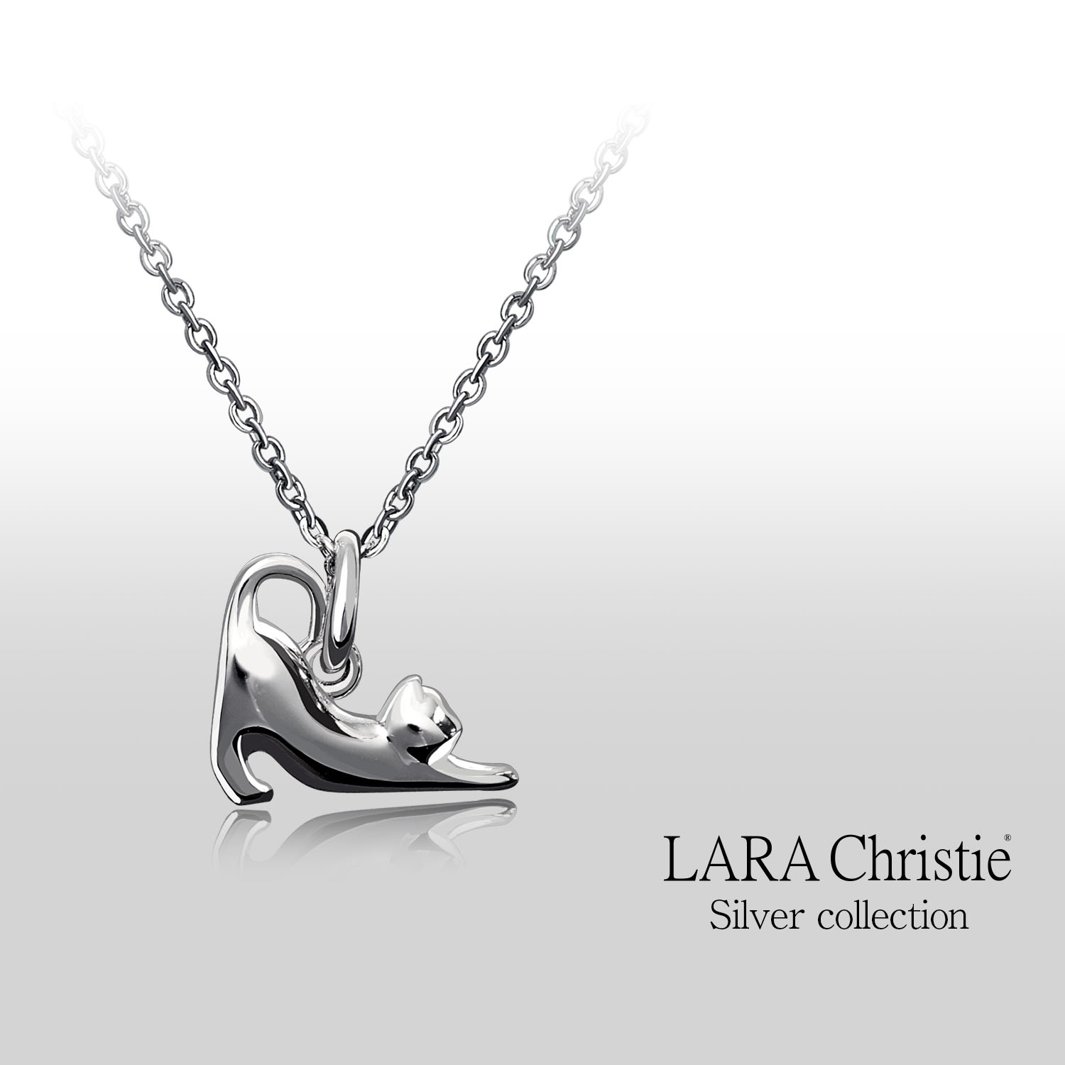 ネックレス メンズ ねこ 猫 ネコ デザイン シルバー925 [ BLACK Label