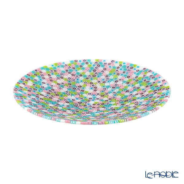 エルコーレモレッティ ミレフィオーリ プレート 24cm グリーンピンク