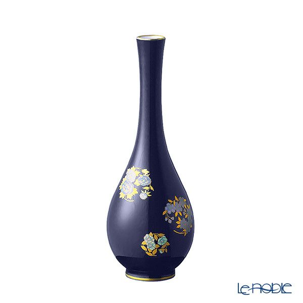 オールド香蘭社 香蘭社謹製 色絵丸文様花瓶 高さ27.3㎝ 金彩 桜 梅