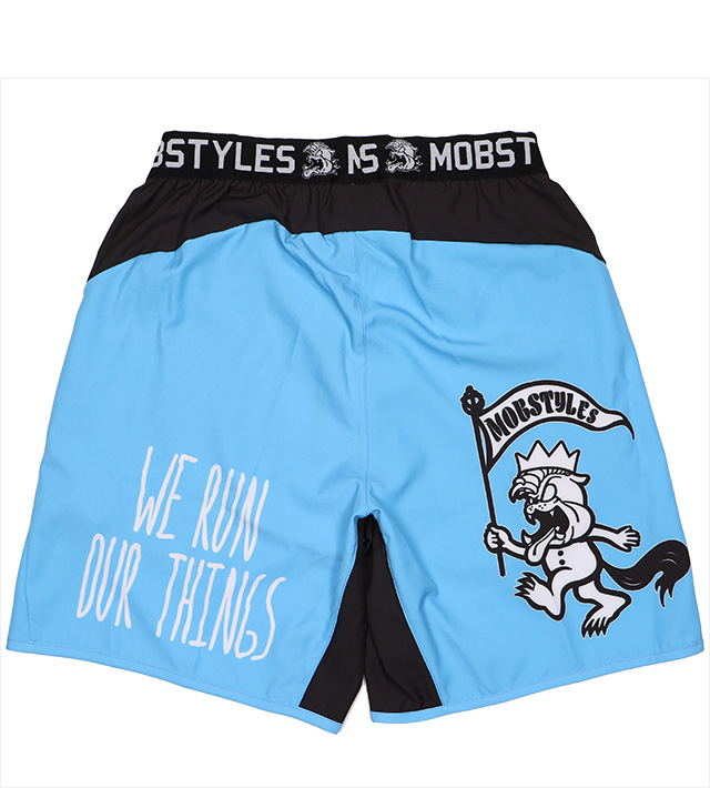 モブスタイルス) MOBSTYLES RUNNING MOSH PANTS BLUE ZIPポケット付