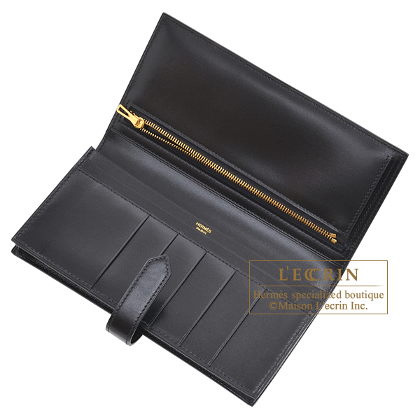 エルメス ベアンスフレ ブラック ボックスカーフ ゴールド金具