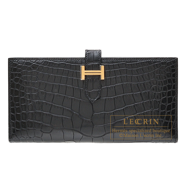 エルメス ベアンスフレ ブラック クロコダイル アリゲーターマット