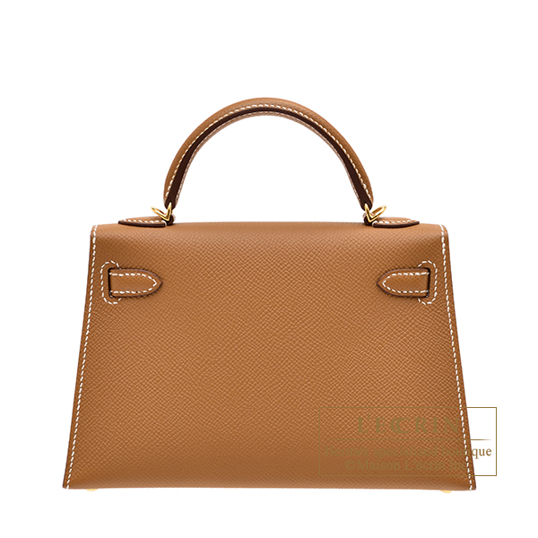 エルメス ケリーミニ/外縫い ゴールド ヴォーエプソン ゴールド金具