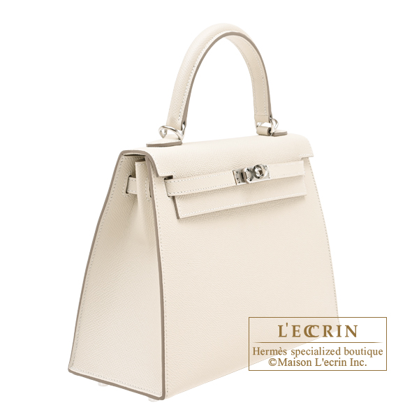 エルメス ケリー25/外縫い クレ ヴォーエプソン シルバー金具