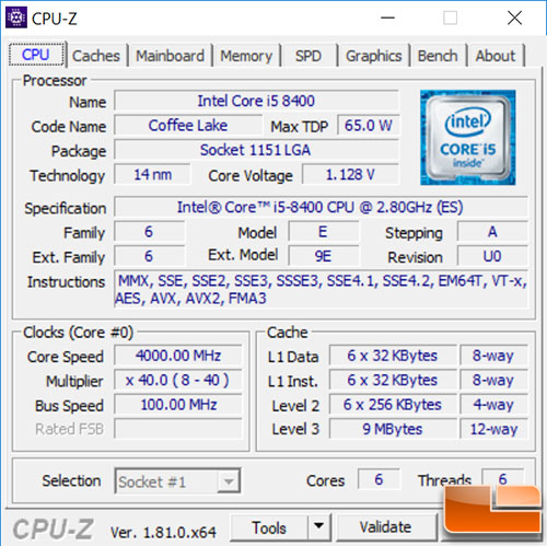 Intel Core i7-8700K and Core i5-8400 Processor Review - Coffee