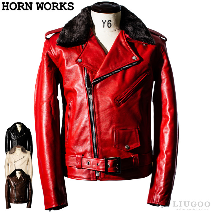 Lakeland】本革シープスキン 内面ボア ライダースジャケット ブラウンS