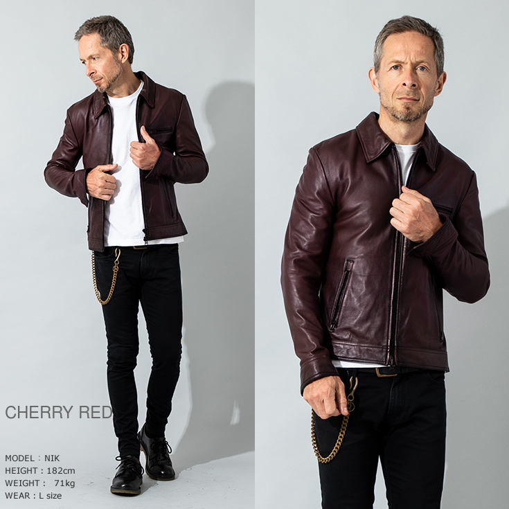 JUVENTUS 本革 手染めシングルライダースジャケット メンズ ユベントス