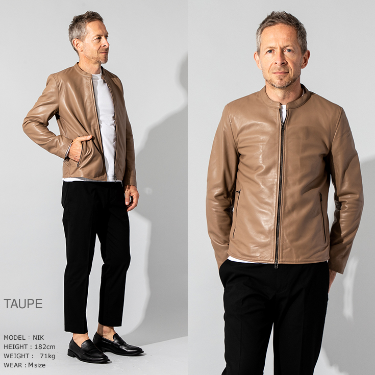 LIUGOO 本革 シングルライダースジャケット メンズ リューグー SRS12B