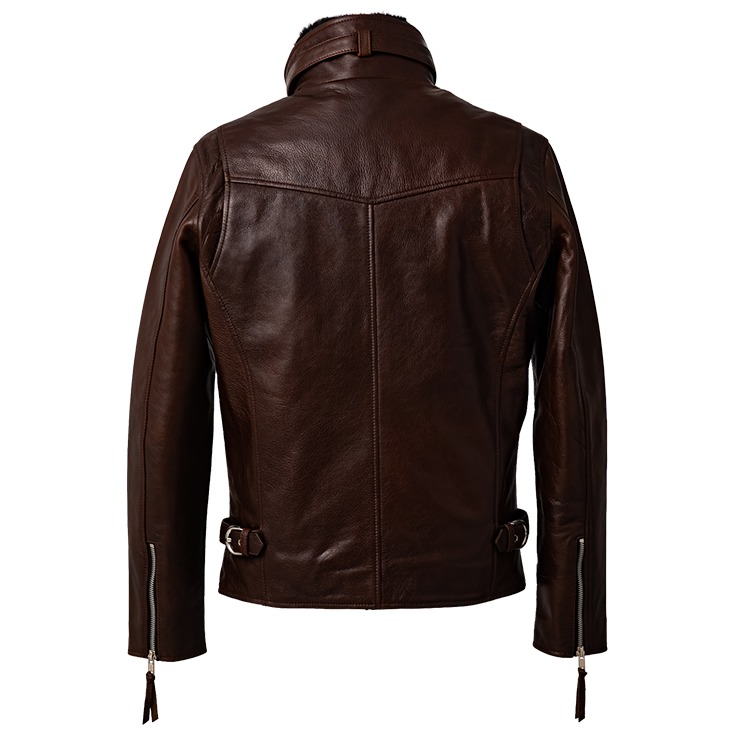 Liugoo Leathers 本革 WING-NECK シングルライダースジャケット メンズ