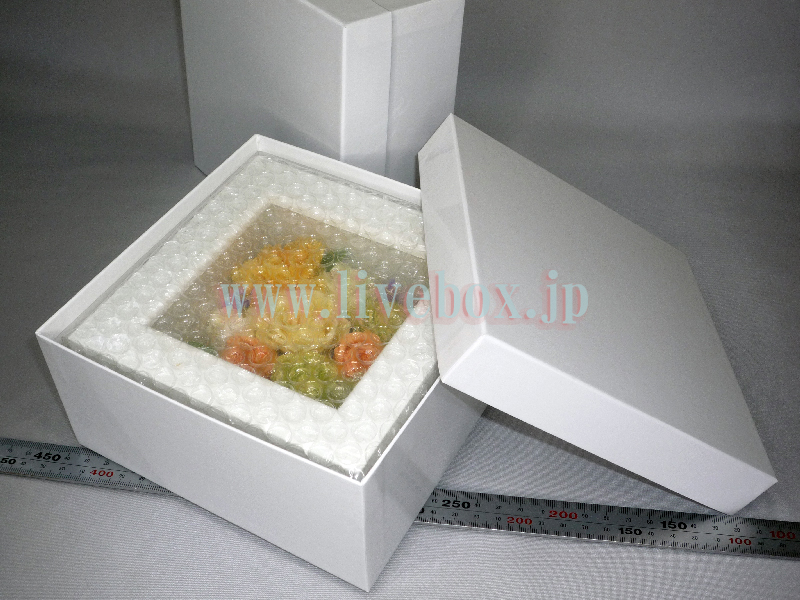 プリザーブドフラワー、生花 薔薇などの パッケージ ギフトボックス